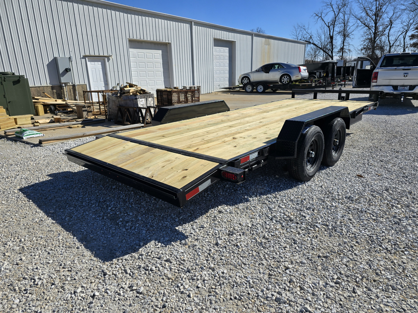 New 2026 MEB 83x20 TA, 2' dovetail, 5.2k axles, with 5' slide in ramps Car Hauler