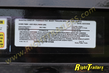 New 2026 7X16 MAXX-D DUMP TRAILER