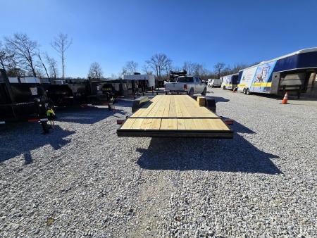 New 2026 MEB 83x22 TA, 2' dovetail, 5.2k axles, with 5' slide in ramps Car Hauler