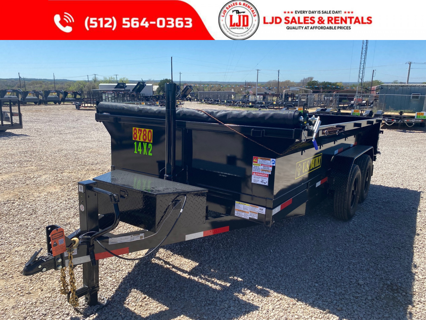 New 2026 US Built 7' X 14' 2' -Tarp - Ramps - 14K - Dump Trailer