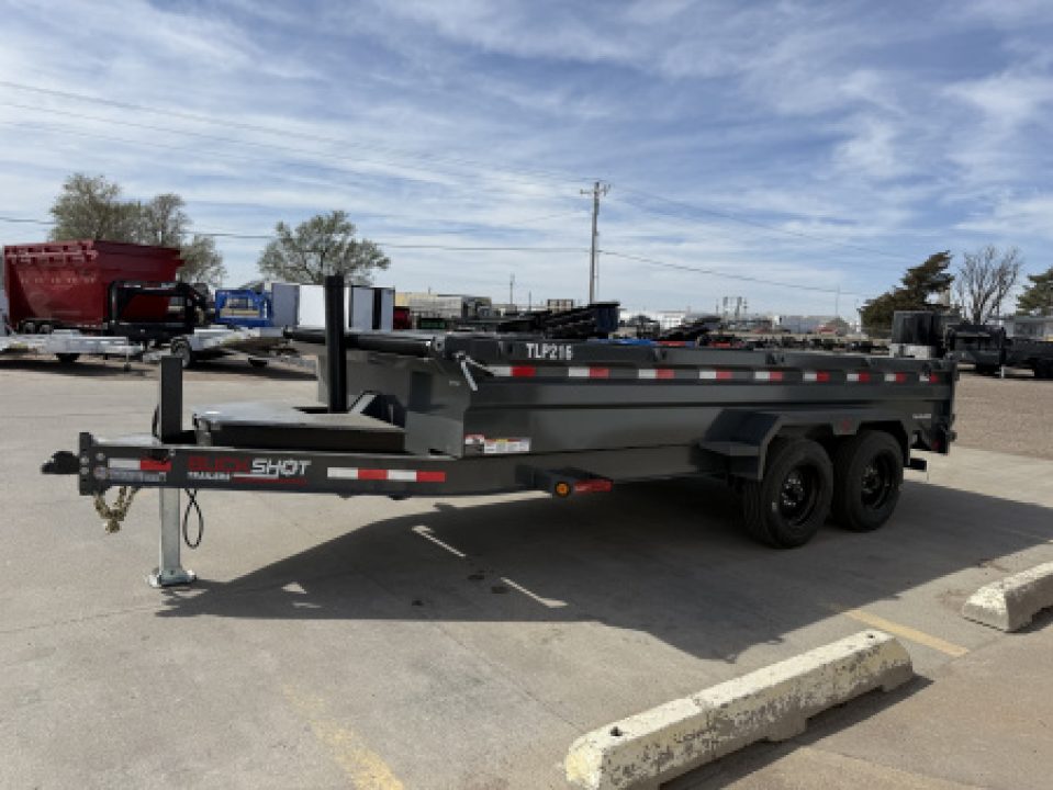New 2026 Buckshot MFG TLP216 2 8K Axles, Hydraulic Jack, Dump Trailer