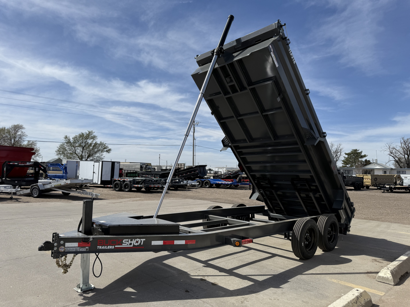 New 2026 Buckshot MFG TLP216 2 8K Axles, Hydraulic Jack, Dump Trailer