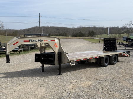 New 2026 RawMaxx FDX 102X25 Flatbed Trailer / 14 PLY / 25.99K GVWR / MEGA RAMPS