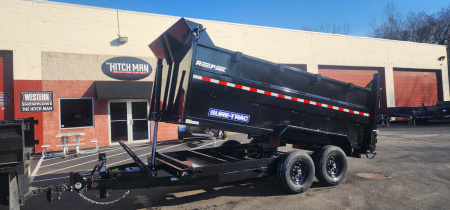 New 7 x 14 Sure-Trac Low-Pro Telescopic Dump Trailer 4ft High Sides 14k