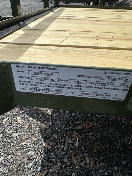 New 2026 Top Hat 6.5X10 Utility Trailer W/PIPE RAIL