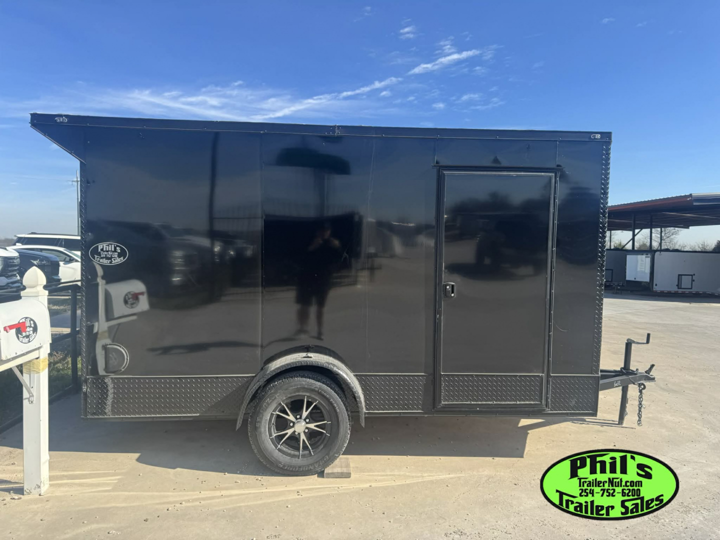 New 6X12 Cargo / Enclosed Trailer UPGRADED .080 SCREWLESS EXTERIOR, REAR WING, ALUMINUM WHEELS & BRAKE AXLE!