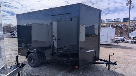 New 2026 Homesteader 7x12 Intrepid V-Nose Cargo Trailer w/ Ramp Door & BRAKES (84  INSIDE)