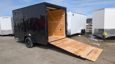 New 2026 Homesteader 7x12 Intrepid V-Nose Cargo Trailer w/ Ramp Door & BRAKES (84" INSIDE)