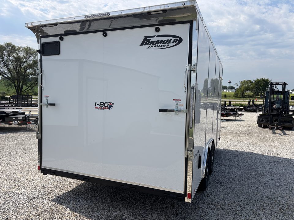 New 2026 Formula Traverse White 8.5'x16' 10k Flat Top V-Nose Enclosed Car Hauler Cargo Trailer