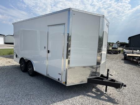 New 2026 Formula Traverse White 8.5'x16' 10k Flat Top V-Nose Enclosed Car Hauler Cargo Trailer