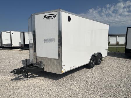 New 2026 Formula Traverse White 8.5'x16' 10k Flat Top V-Nose Enclosed Car Hauler Cargo Trailer