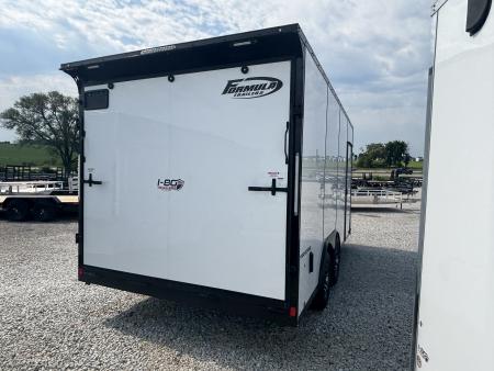 New 2026 Formula Traverse White/Black Trim 8.5'x16' 10k Flat Top V-Nose Enclosed Cargo Trailer