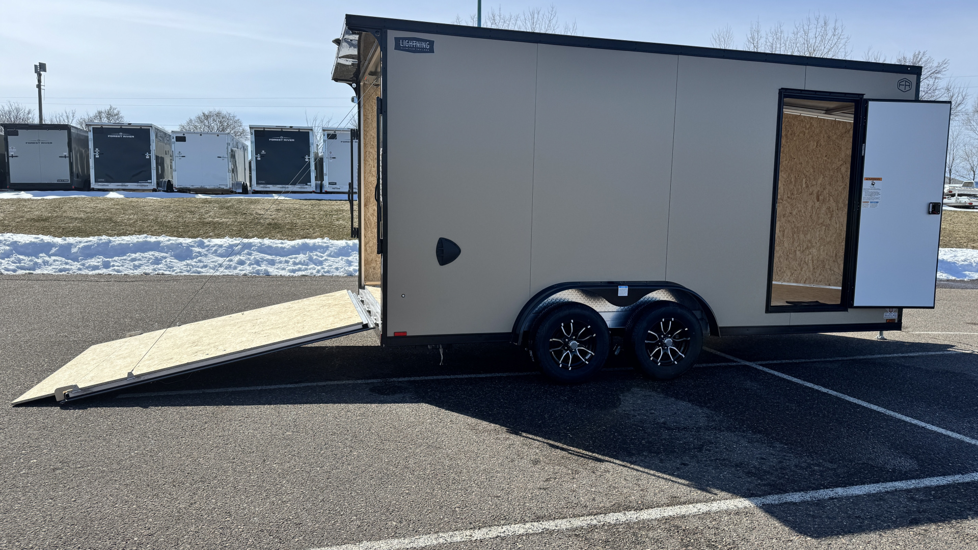 Trailer Rear Door Ramp New Lightning 7.5x16 Aluminum Enclosed Trailer - Rear ramp door ...