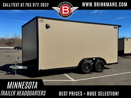 New Lightning 7.5x16 Aluminum Enclosed Trailer - Rear ramp door & Blackout Package!