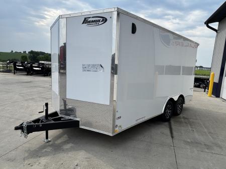 New 2026 Formula Traverse White 8.5'x16' 7k Flat Top V-Nose Enclosed Car Hauler Cargo Trailer