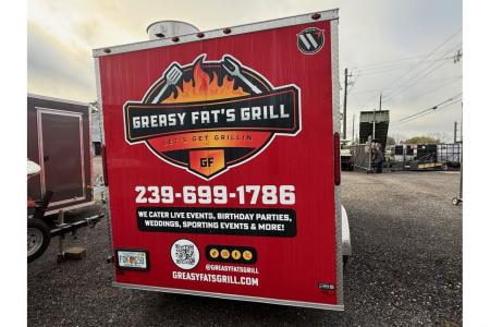 Used 2024 All World Trailers 7 x 16 Tandem Axle Food Truck with AC & Fire Supression