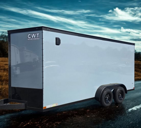 New 2026 Covered Wagon Trailers 7X16 TA 7FT INT HEIGHT POLAR SILVER POLYC Cargo / Enclosed Trailer