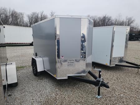 New 2026 Impact Trailers 5 x 8 3K Quake Rear Swing Door Flat Top V-Nose Trailer