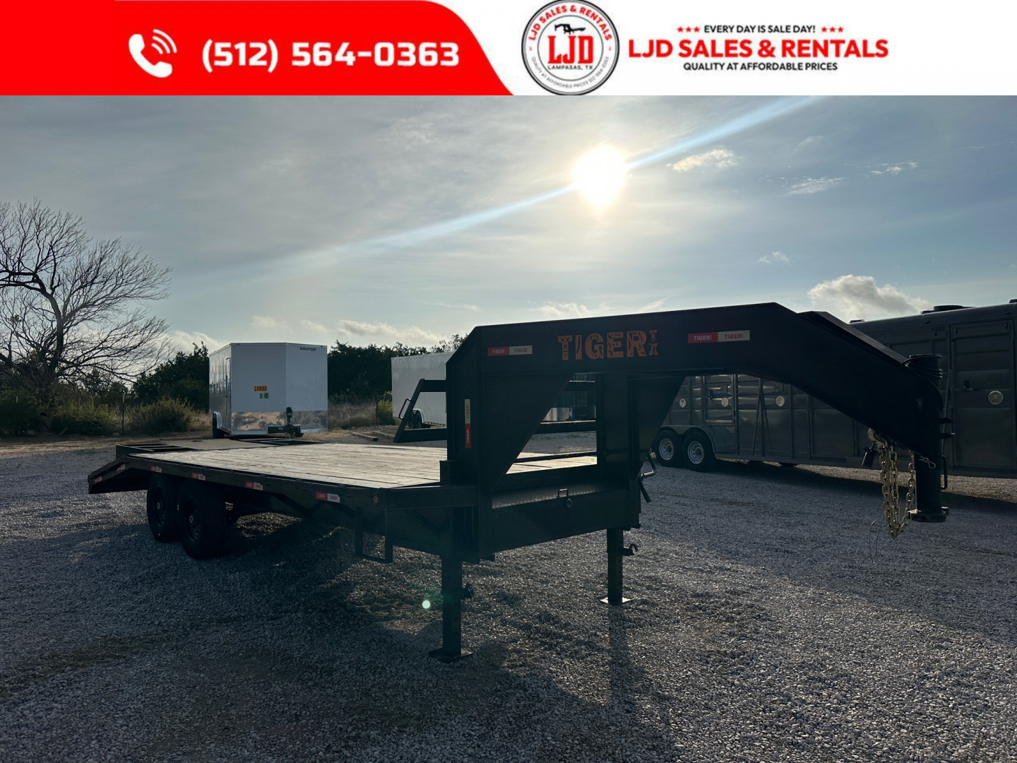 New 2023 Tiger - Gooseneck Flatbed - 102" X 21' - Equipment Trailer