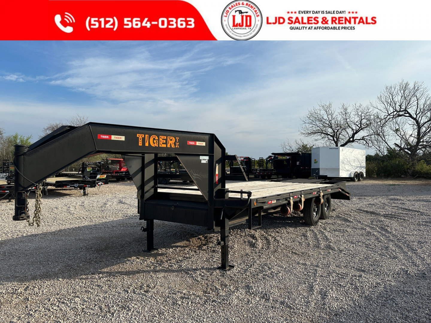 New 2023 Tiger - Gooseneck Flatbed - 102" X 21' - Equipment Trailer
