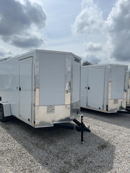 New 2026 Impact Trailers 6 x 12 3K Quake Double Rear Door Flat Top V-Nose Enclosed Trailer