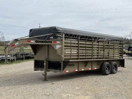 New 2026 Good Guys Trailers 6'8 x20' Gooseneck Bar Top / Wrangler Series Livestock / Full Swing w/Slider / 7k Torsion Axles / 14k GVWR Stock / Stock Combo Trailer