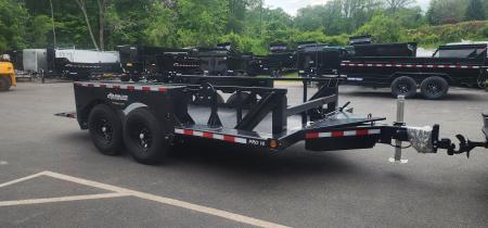 New 6'3 x 16 Air Tow PRO 16 Drop Deck Flatbed 15.5k***BLACK
