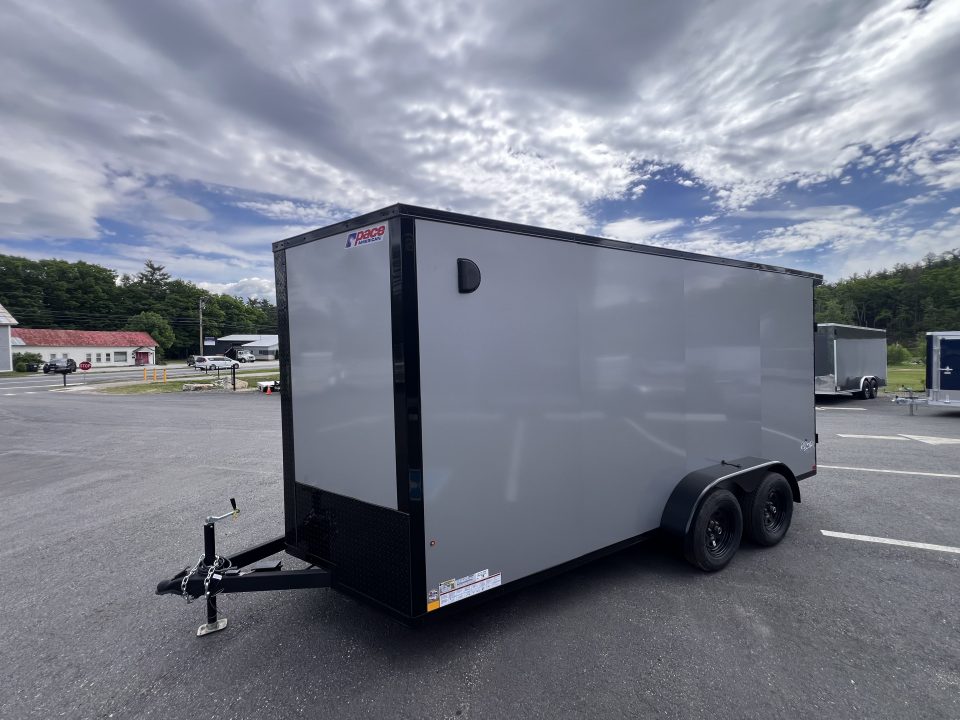 New 2026 Pace American 7x16 + 2ft V nose/ Rear Spoiler/ Polycore / Blackout - 7000GVW