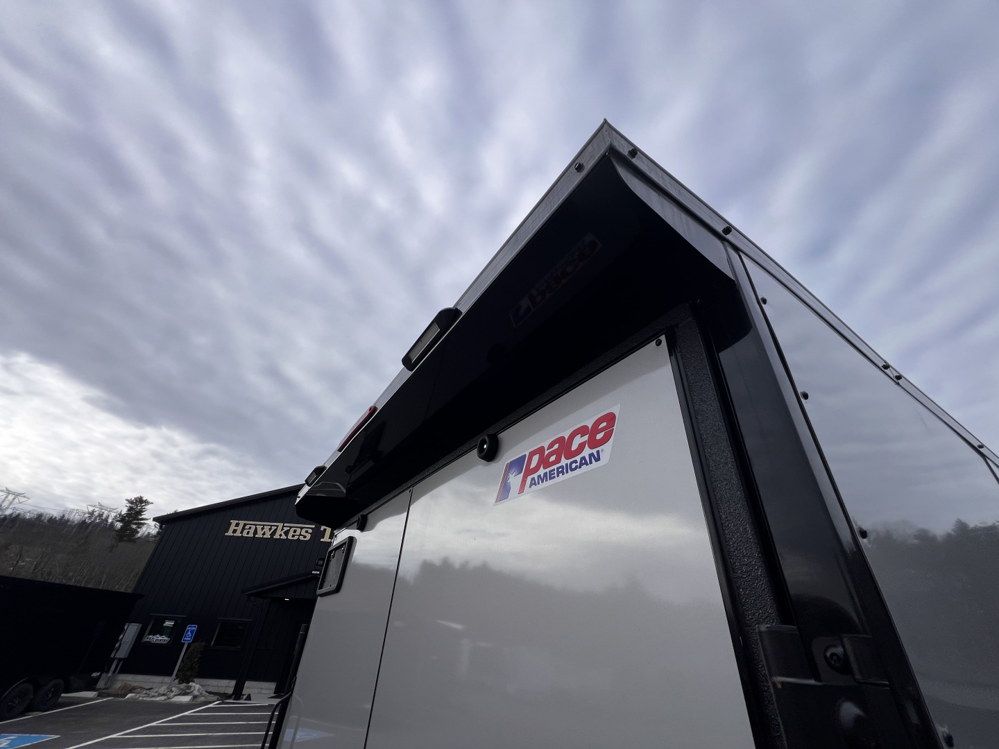 New 2026 Pace American 7x16 + 2ft V nose/ Rear Spoiler/ Polycore / Blackout - 7000GVW