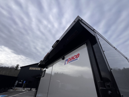 New 2026 Pace American 7x16 + 2ft V nose/ Rear Spoiler/ Polycore / Blackout - 7000GVW