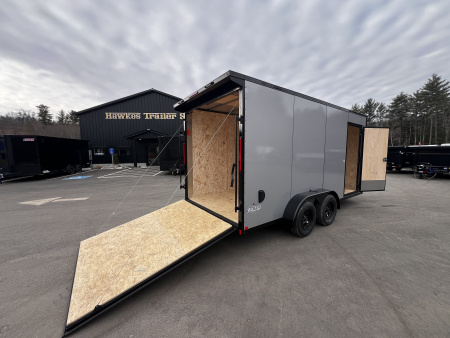 New 2026 Pace American 7x16 + 2ft V nose/ Rear Spoiler/ Polycore / Blackout - 7000GVW