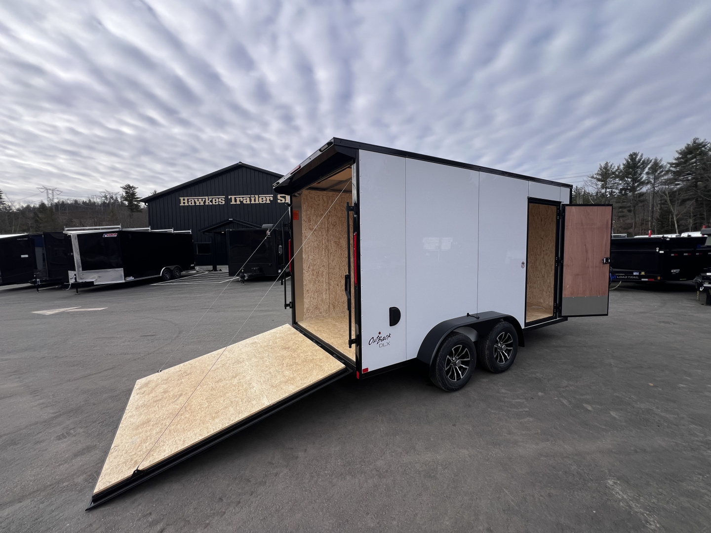 New 2026 Pace American 7x14 + 2ft V nose/ Rear Spoiler/ Polycore / Blackout - 7000GVW