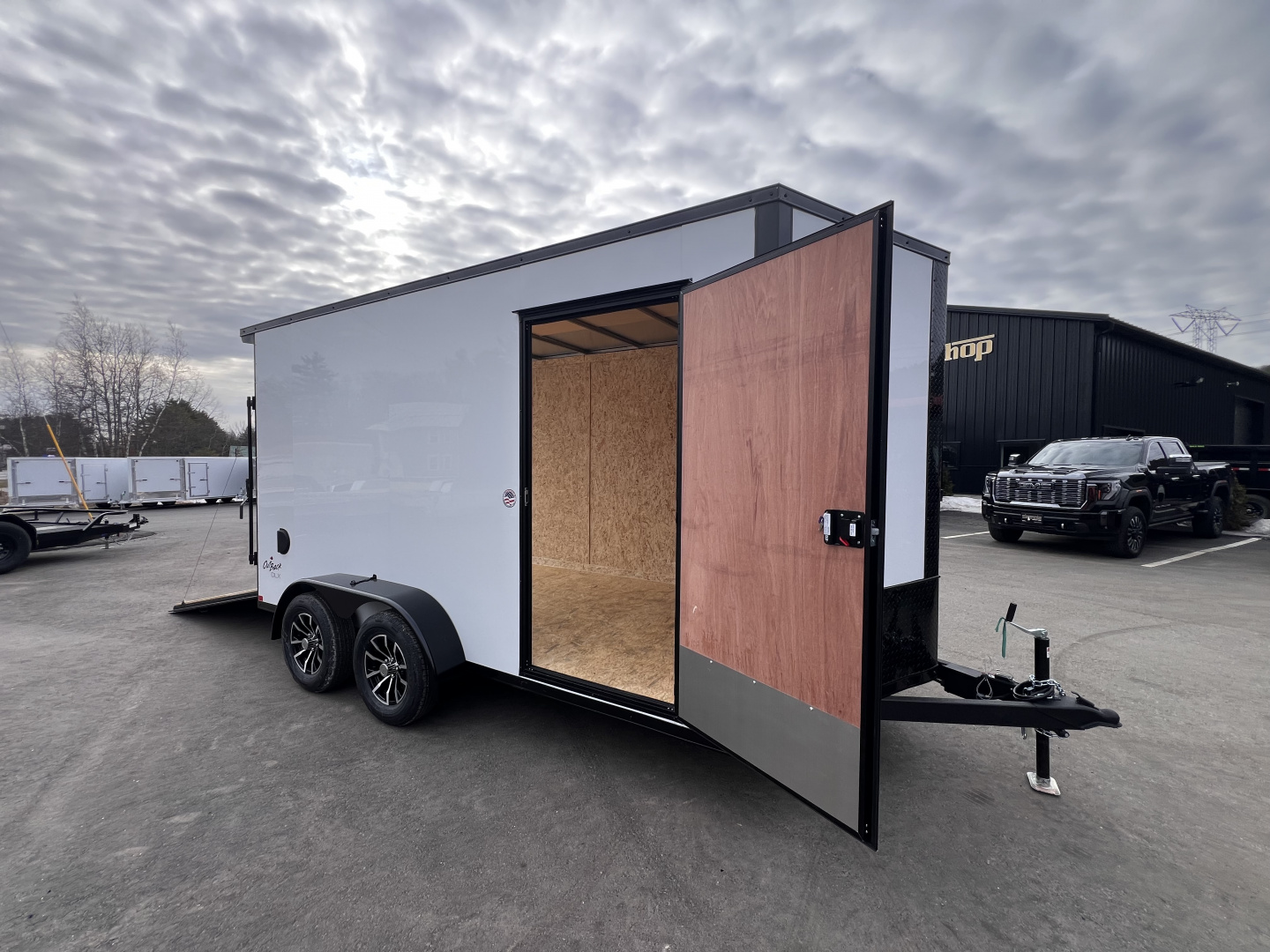 New 2026 Pace American 7x14 + 2ft V nose/ Rear Spoiler/ Polycore / Blackout - 7000GVW