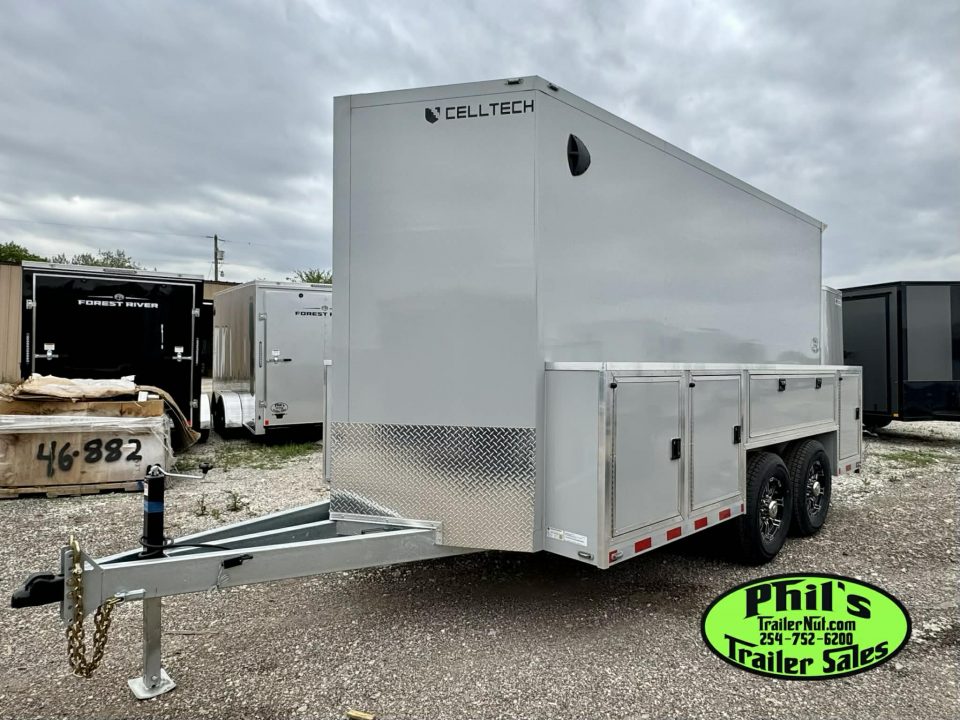 New 2026 Cell-Tech Trailers 14' SERVICE TRAILER Cargo / Enclosed Trailer 14K GVWR CONTRACTOR TRAILER WITH EXTERNAL LOCKERS