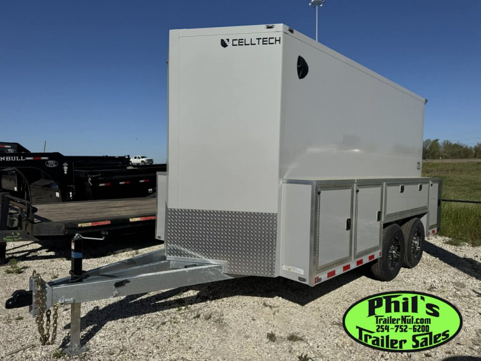 New 2026 Cell-Tech Trailers 14' SERVICE TRAILER Cargo / Enclosed Trailer 14K GVWR CONTRACTOR TRAILER WITH EXTERNAL LOCKERS