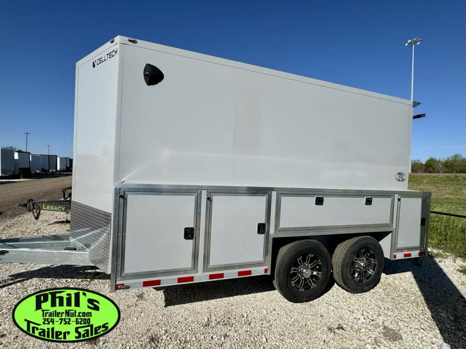 New 2026 Cell-Tech Trailers 14' SERVICE TRAILER Cargo / Enclosed Trailer 14K GVWR CONTRACTOR TRAILER WITH EXTERNAL LOCKERS