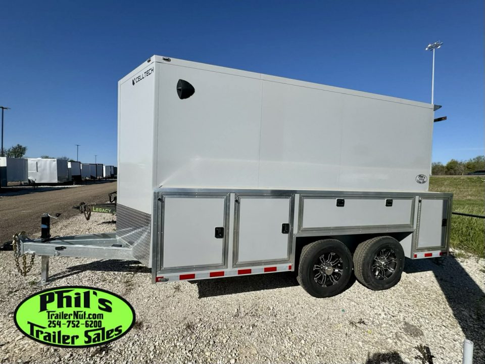 New 2026 Cell-Tech Trailers 14' SERVICE TRAILER Cargo / Enclosed Trailer 14K GVWR CONTRACTOR TRAILER WITH EXTERNAL LOCKERS
