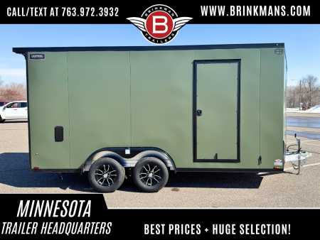 New Lightning 7.5x16 Aluminum Enclosed Trailer - Rear ramp door & Blackout Package!