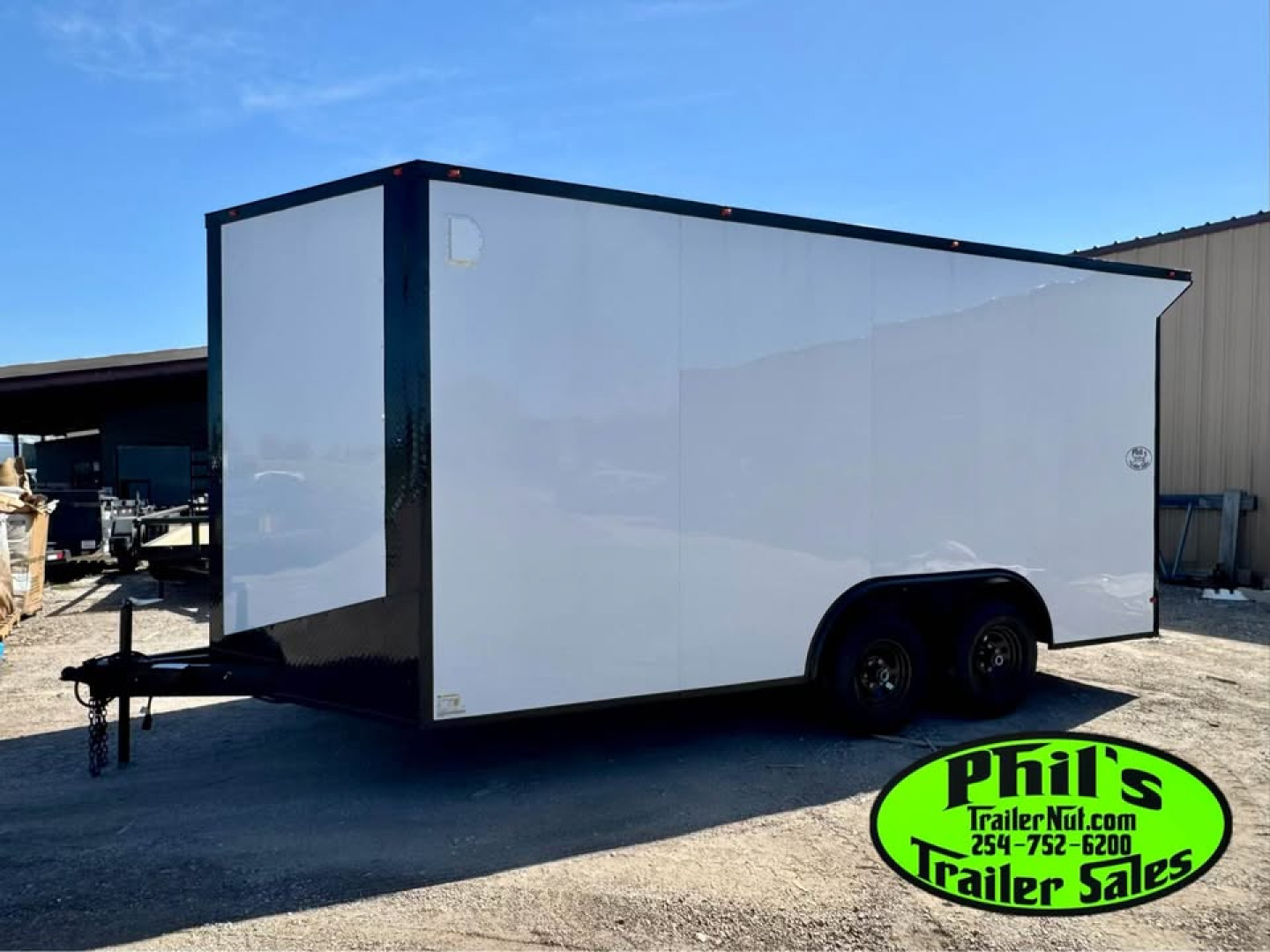 New ONLY 1 AT THIS PRICE! 8.5X16 BLACKOUT TRAILER Cargo / Enclosed Trailer REAR WING UPGRADED .080 EXTERIOR