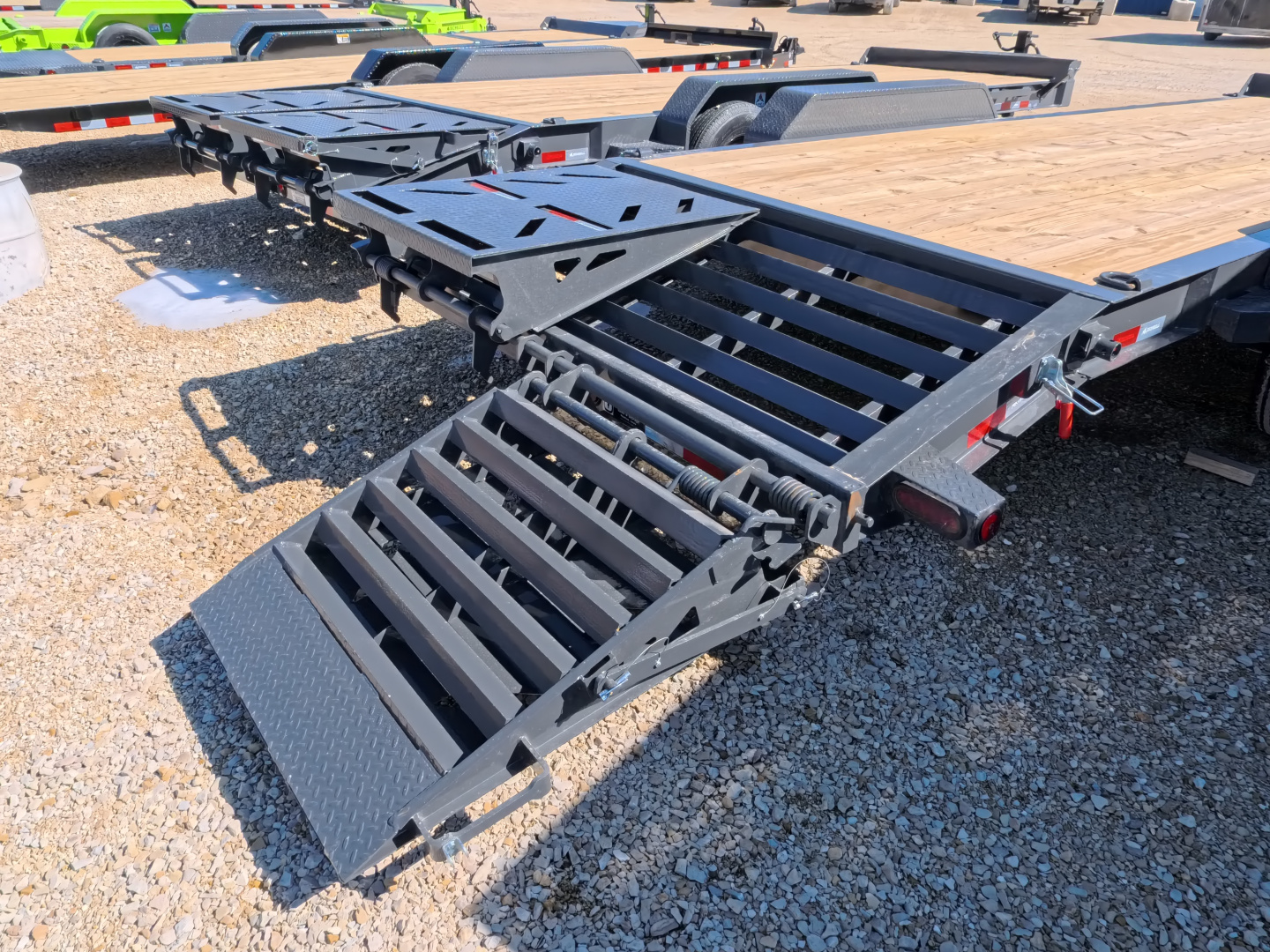 New 2026 Iron Bull 83 x 24 (21 +3) EWB Equipment Trailer with 14,000 lb. GVWR , Rampage Ramps - Ranch Gray