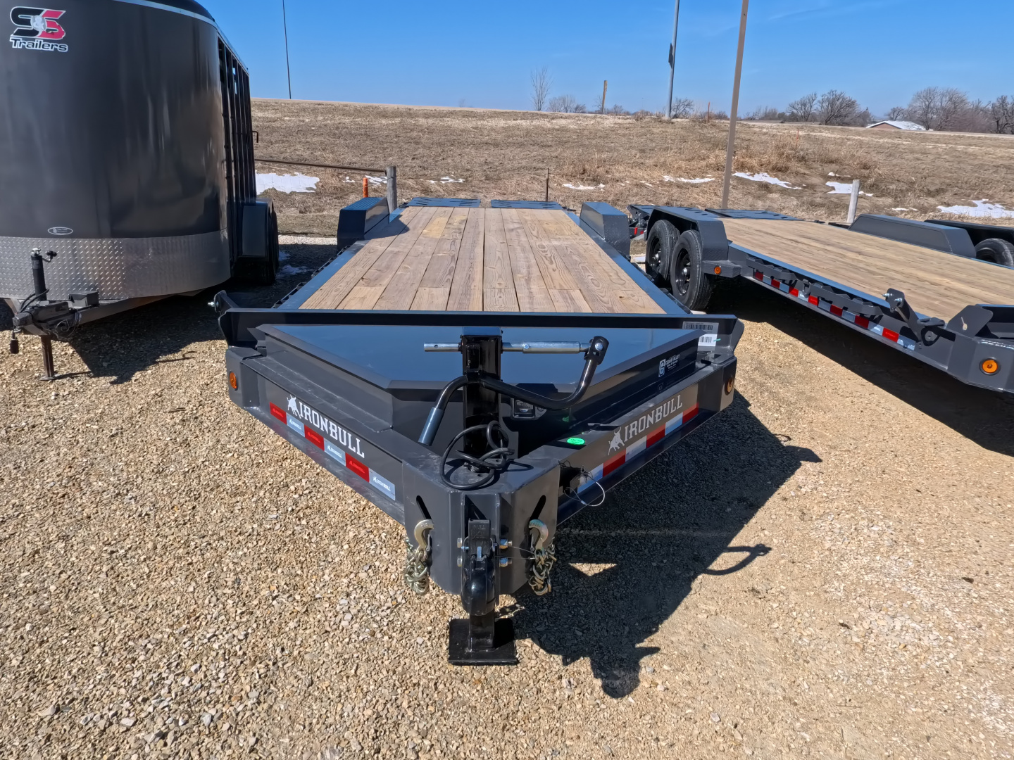 New 2026 Iron Bull 83 x 24 (21 +3) EWB Equipment Trailer with 14,000 lb. GVWR , Rampage Ramps - Ranch Gray