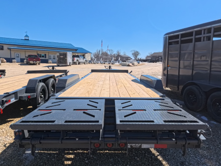 New 2026 Iron Bull 83 x 24 (21 +3) EWB Equipment Trailer with 14,000 lb. GVWR , Rampage Ramps - Ranch Gray
