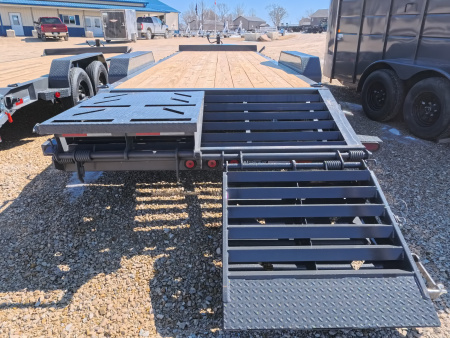 New 2026 Iron Bull 83 x 24 (21 +3) EWB Equipment Trailer with 14,000 lb. GVWR , Rampage Ramps - Ranch Gray