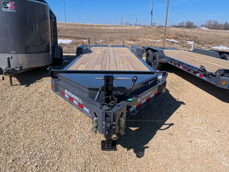 New 2026 Iron Bull 83 x 24 (21 +3) EWB Equipment Trailer with 14,000 lb. GVWR , Rampage Ramps - Ranch Gray