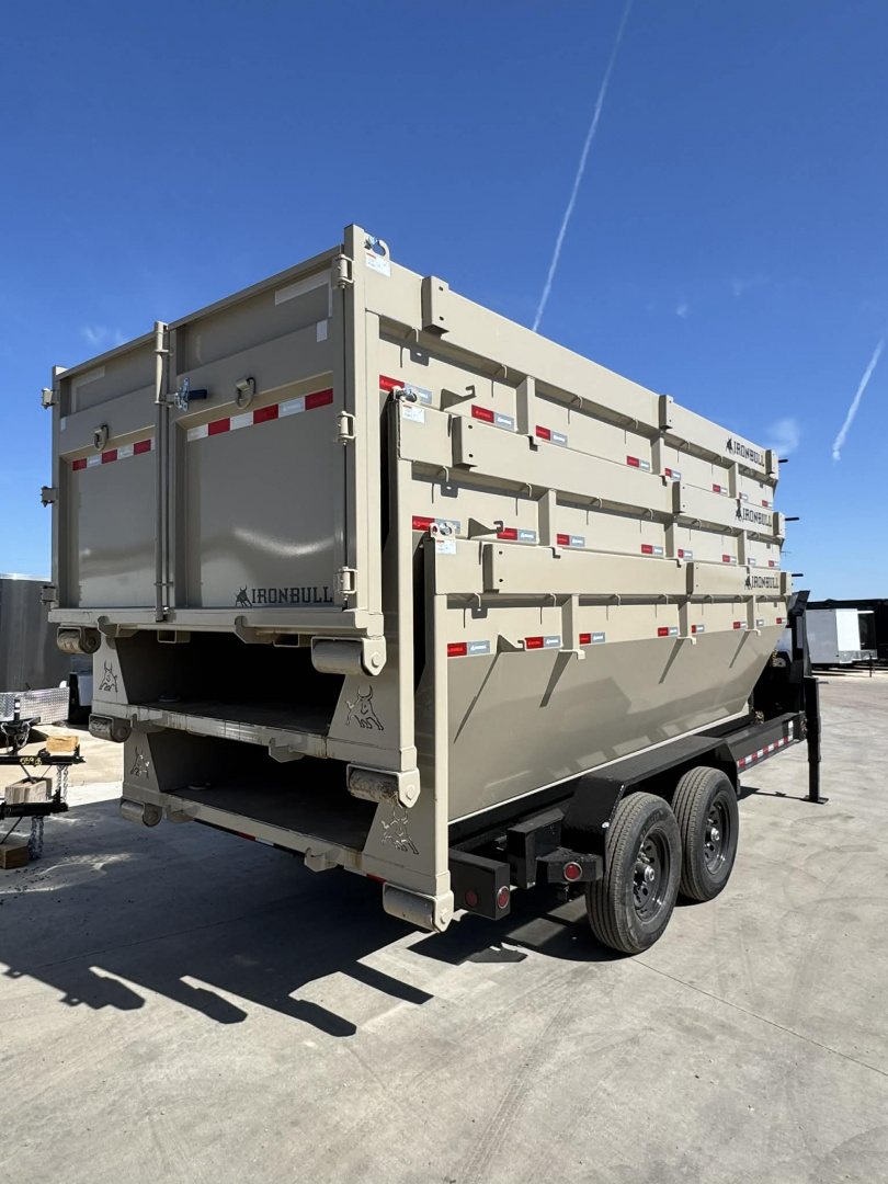New Iron Bull 16' ROLL OFF DUMP TRAILERS GOOSENECK Dump Trailer WITH 3 BINS