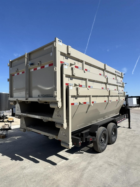 New Iron Bull 16' ROLL OFF DUMP TRAILERS GOOSENECK Dump Trailer WITH 3 BINS