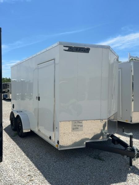 New 2026 Cargo Express 7 x 14 7K Ramp Door EX DLX Flat Top V-Nose Enclosed Trailer