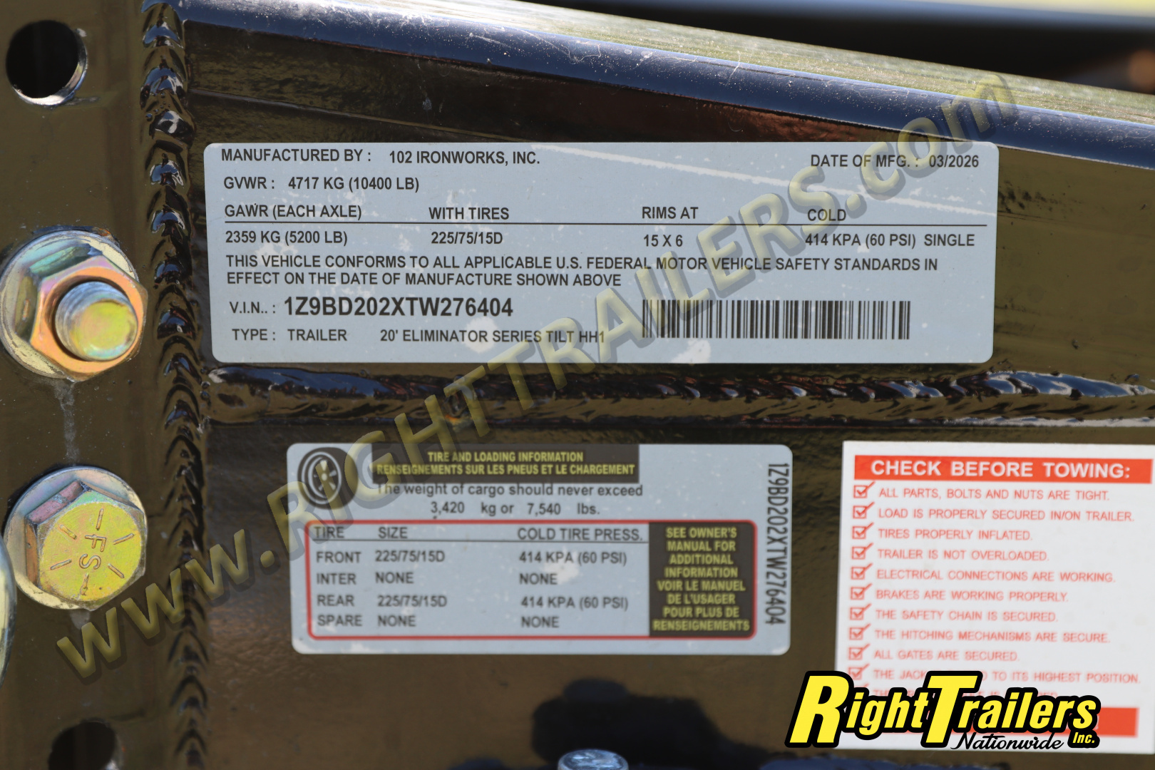 New 2026 7X20 102 Ironworks TILT Car Hauler