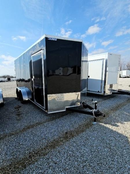 New 2026 Cargo Express 7 x 16 7K Ramp Door EX DLX Flat Top V-Nose Enclosed Trailer