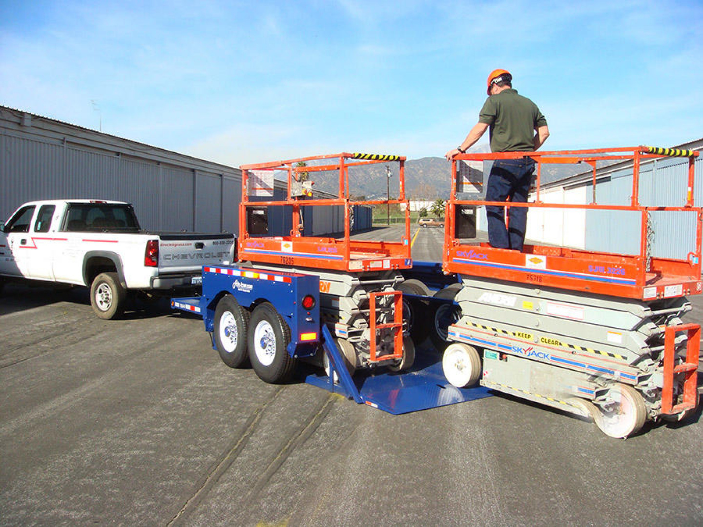 New 6'3" x 12' AIR TOW T12-10 Tandem Axle Drop Deck Equipment Trailer, 13.5k GVWR ***BLACK-OUT w/Spare Mount & 110v Batt. Charger